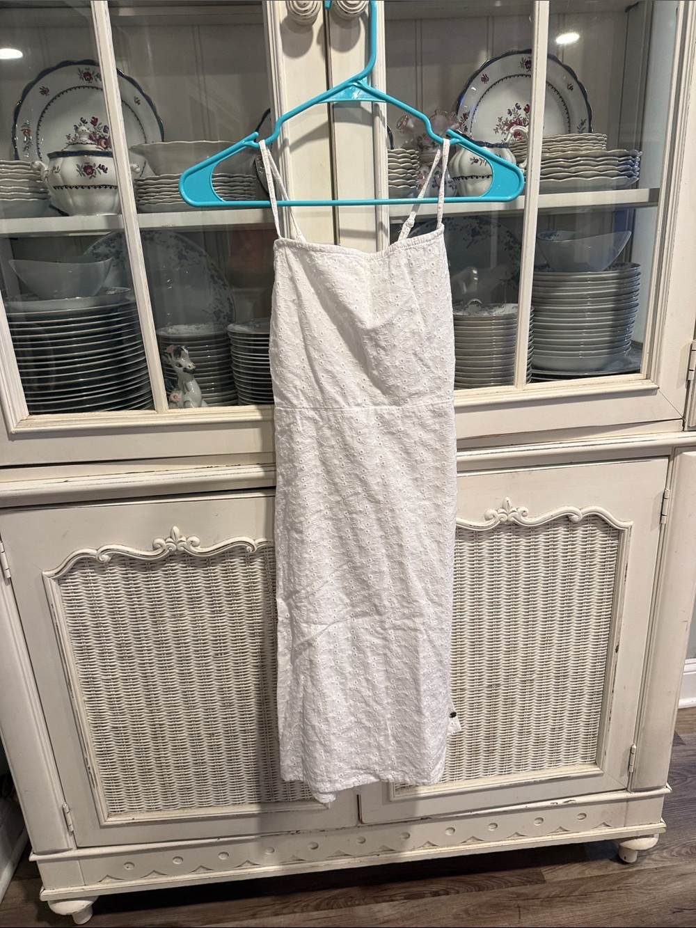 Roxy White Eyelet Midi Slip Dress
